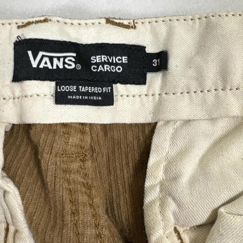 Vans Mens Pants 31 Brown Corduroy Service Cargo Loose Tapered Fit Baggy Y2K - Picture 7 of 16